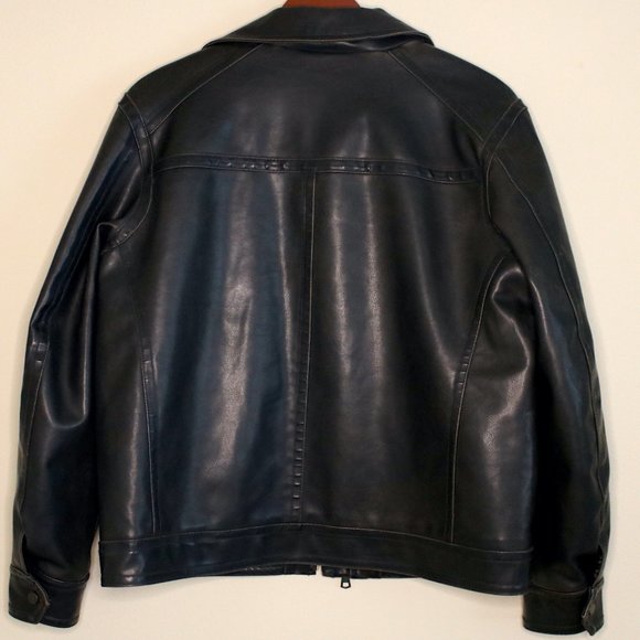 Tommy Hilfiger Leather Jacket Dark Brown Sz Medium - Picture 2 of 5